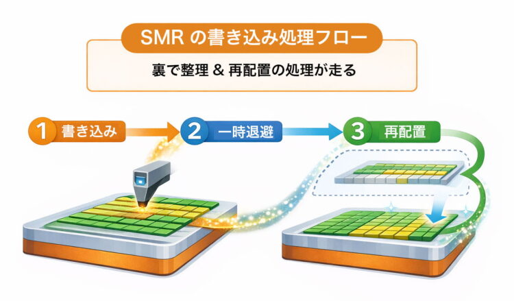 SMR HDDの書き込み処理フロー