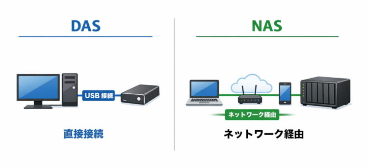 DASとNASの接続イメージ